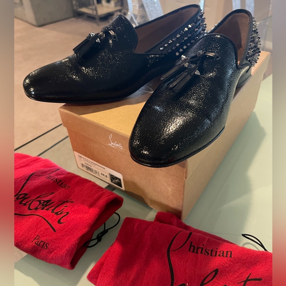 NEW! Christian Louboutin tassel spiked mens shoes size 44.5